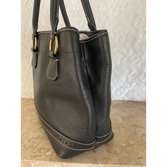Vtg Dooney and Bourke black pebble AWL  medium tote, shoulder bag - Picture 5 of 10